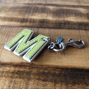 Coach green M key chain 💚